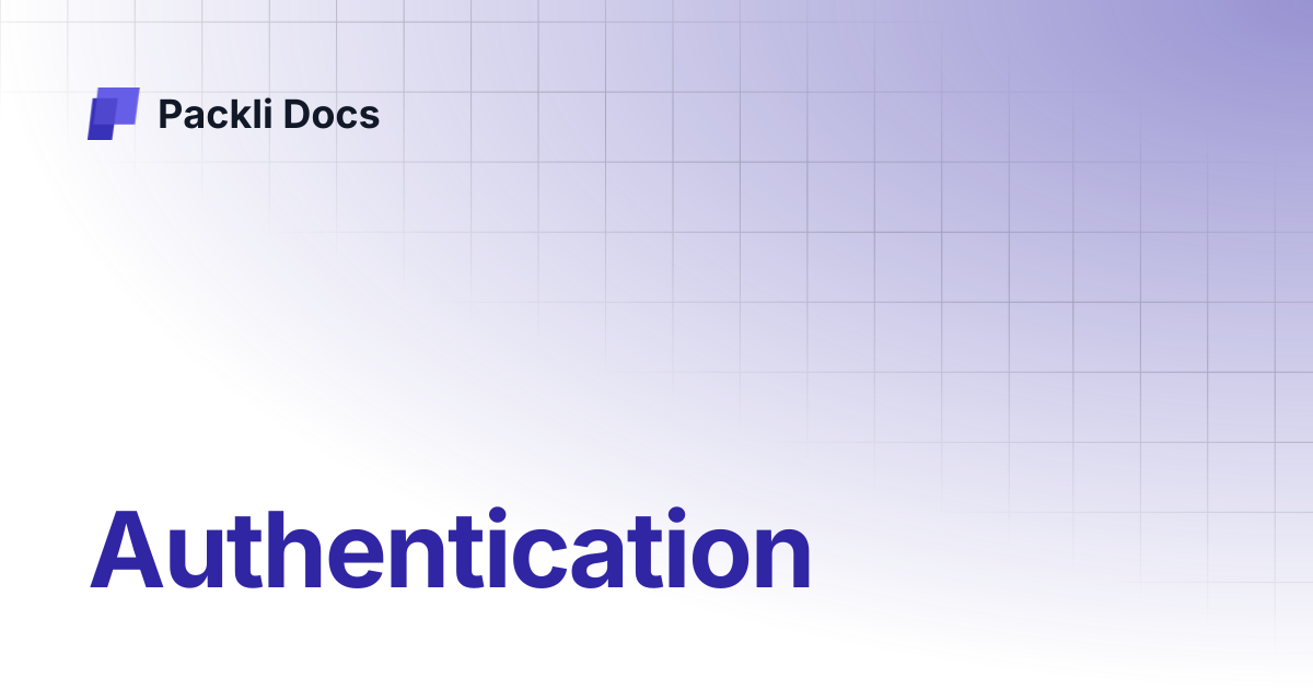 Authentication | Packli Docs